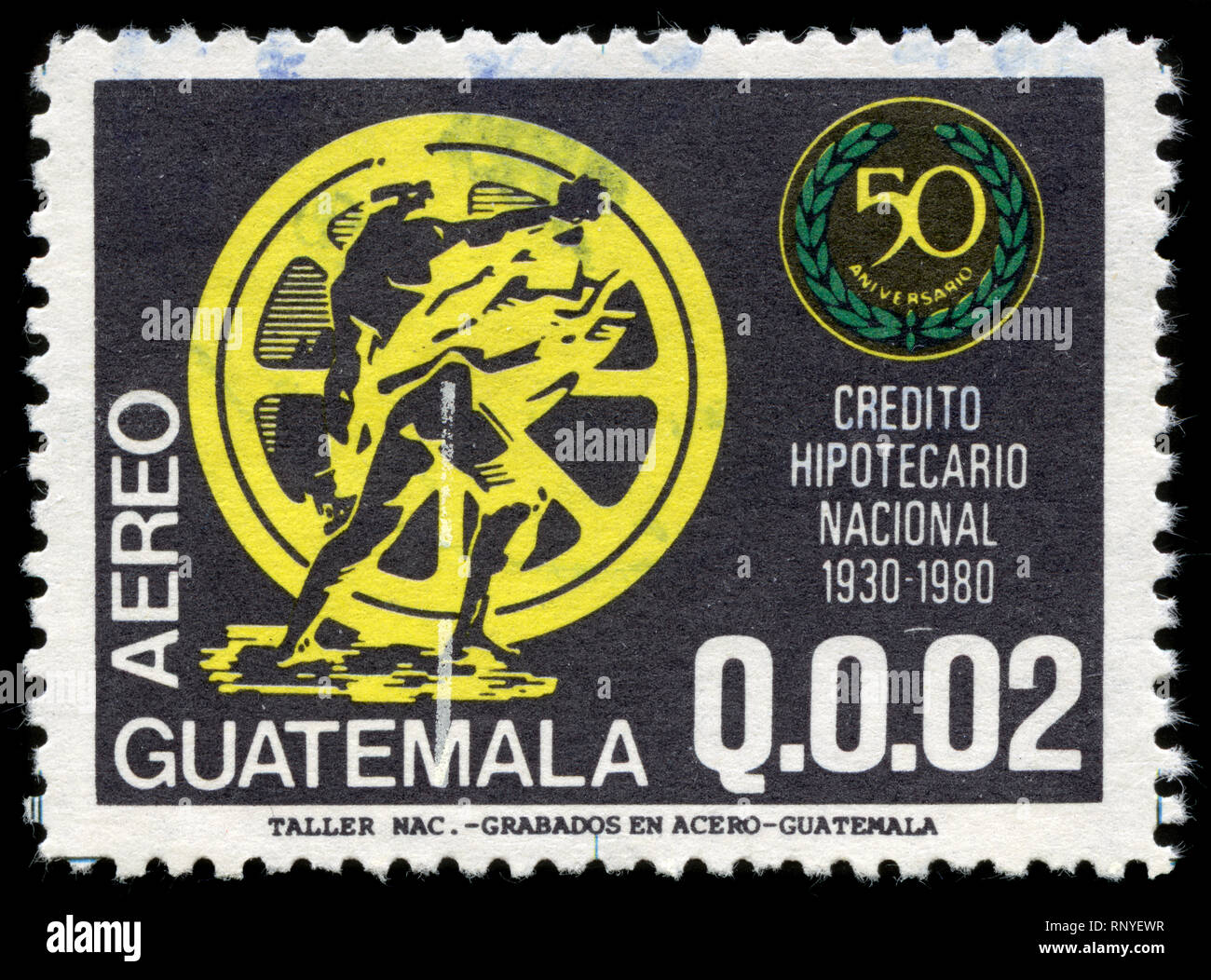 Timbre-poste du Guatemala dans les 50 ans de la Banque nationale d'hypothèques série émise en 1982 Banque D'Images