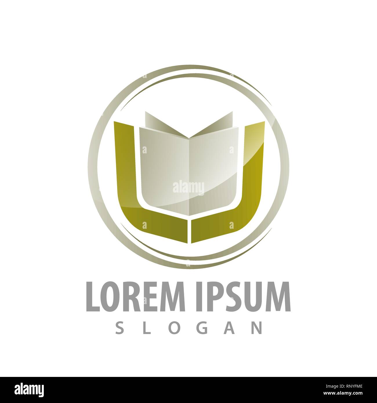 Logo livre cercle concept design. L'élément de modèle graphique symbole