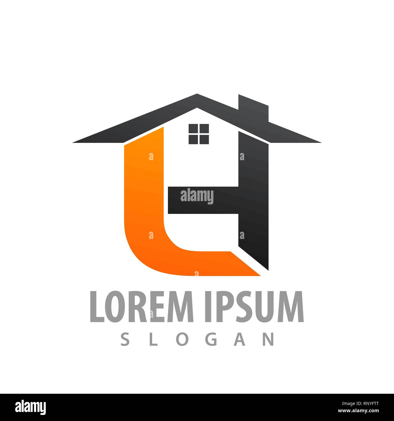 Lettre initiale immobilier LH accueil concept logo design. L'élément de modèle graphique symbole Illustration de Vecteur
