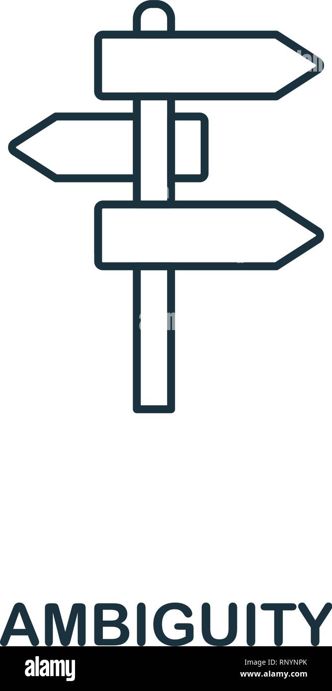 L'icône Contour de l'ambiguïté. Ligne mince de style des icônes de big data collection. L'ambiguïté de l'élément simple parfait pixel pour l'icône web design, apps, logiciels Illustration de Vecteur