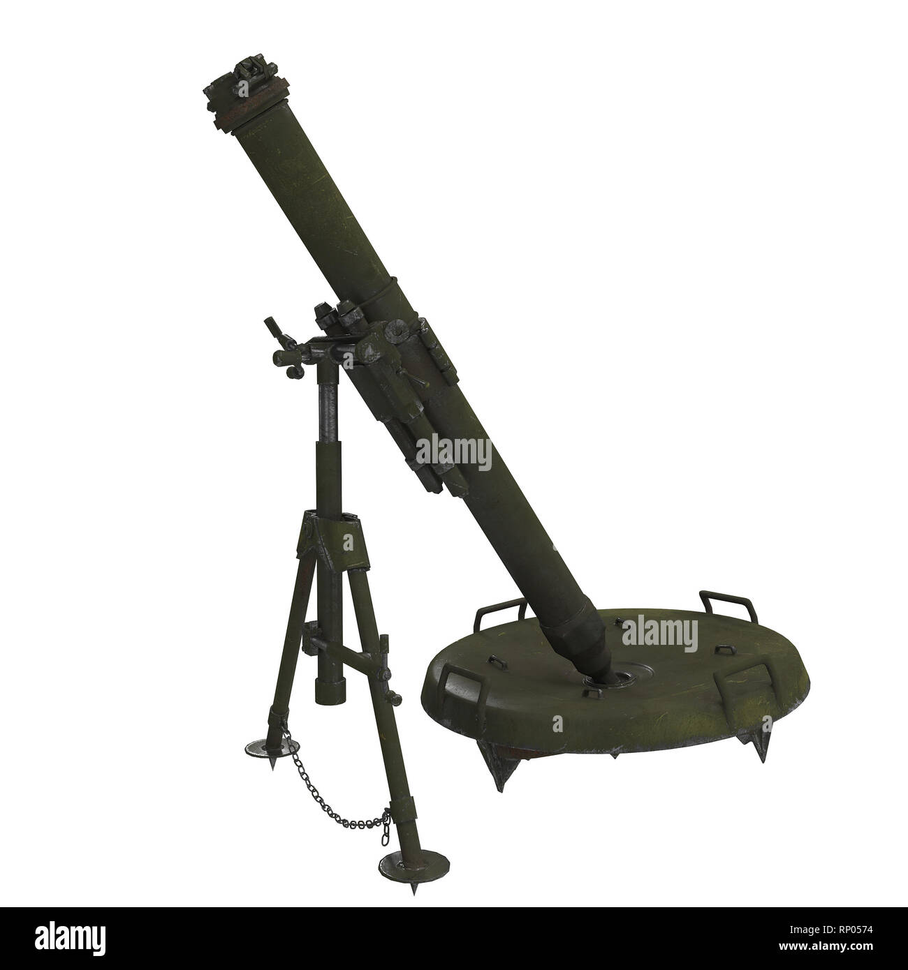 Le canon de mortier de 120 mm gun 2B11 . 3d illustration Banque D'Images