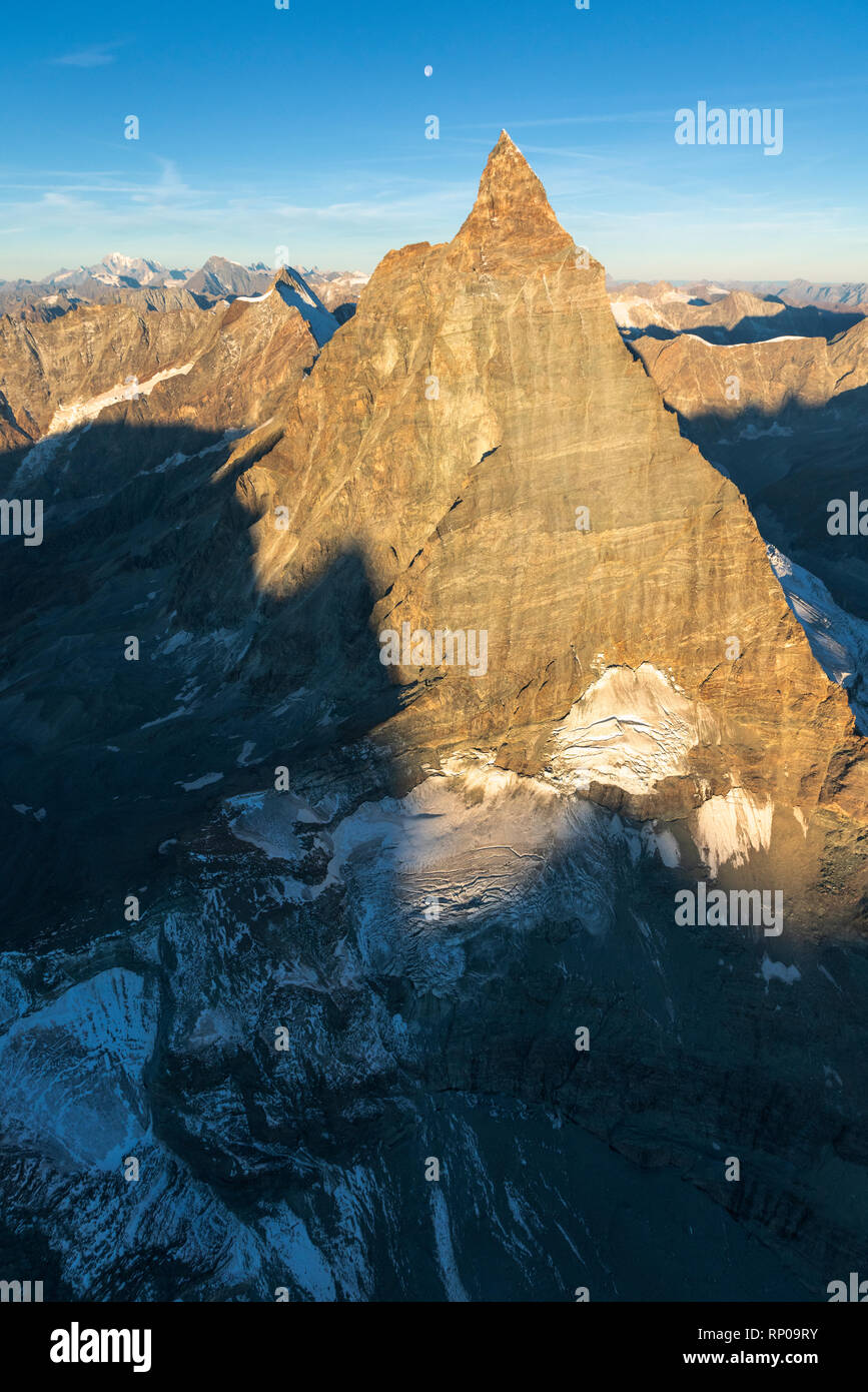 Vue aérienne de Matterhorn, Zermatt, Valais, Suisse Banque D'Images