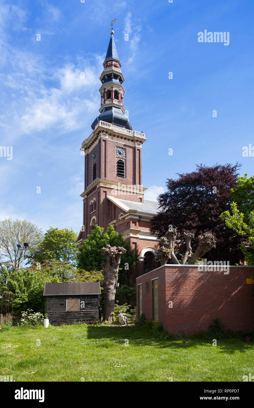 :Eglise catholique à Delfzijl, en Hollande, Pays-Bas, Banque D'Images