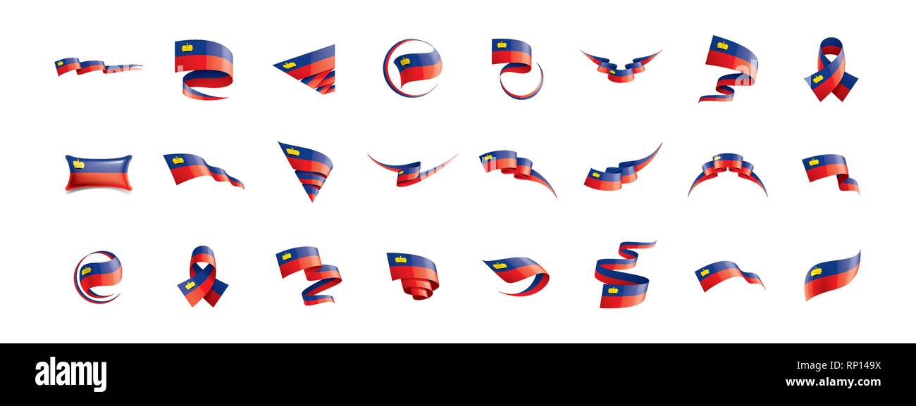 Le Liechtenstein drapeau, vector illustration sur un fond blanc. Illustration de Vecteur
