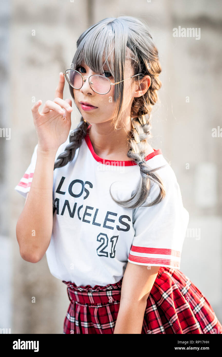 Images de l'incroyable Cosplay thaïlandais les filles et les garçons à la Japan Expo 2019 à Bangkok en Thaïlande. Style American cheerleader tenue. Banque D'Images