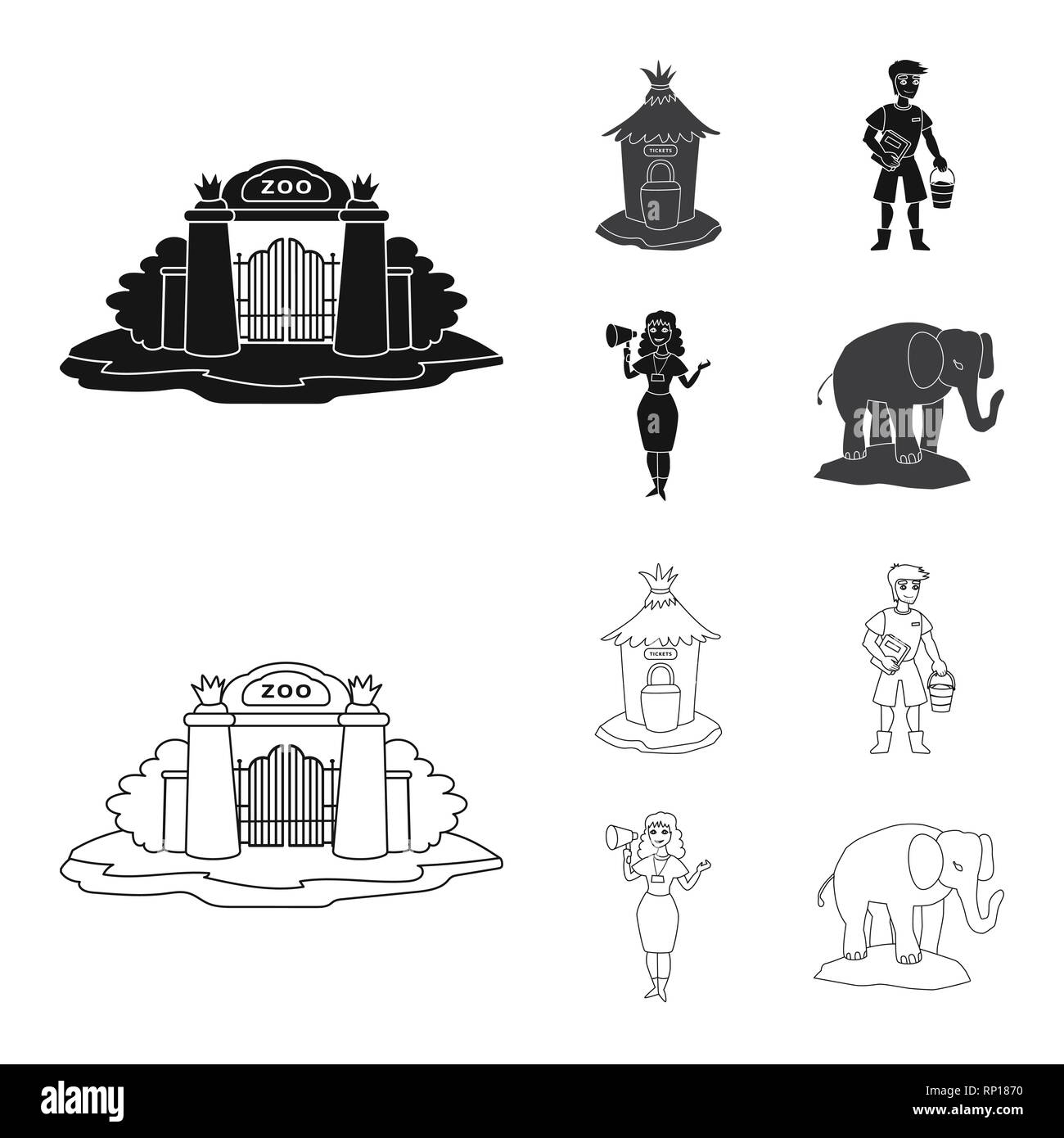 Fenêtre,porte,gardien,elephant,contre,homme,femme,mignon,brick,travailleur,service,mégaphone,creche,mur,gardien,vente,Afrique,stand,sortie,seau,France,ouvert,bureau,ustensile,chemin,message jungle,fort,vêtements,nature,faune,fun,animation,parc,zoo,Safari,animal,flore,forêt,set,icône,illustration,isolé,collection,design,élément,graphique,signe,vecteurs vecteur , Illustration de Vecteur