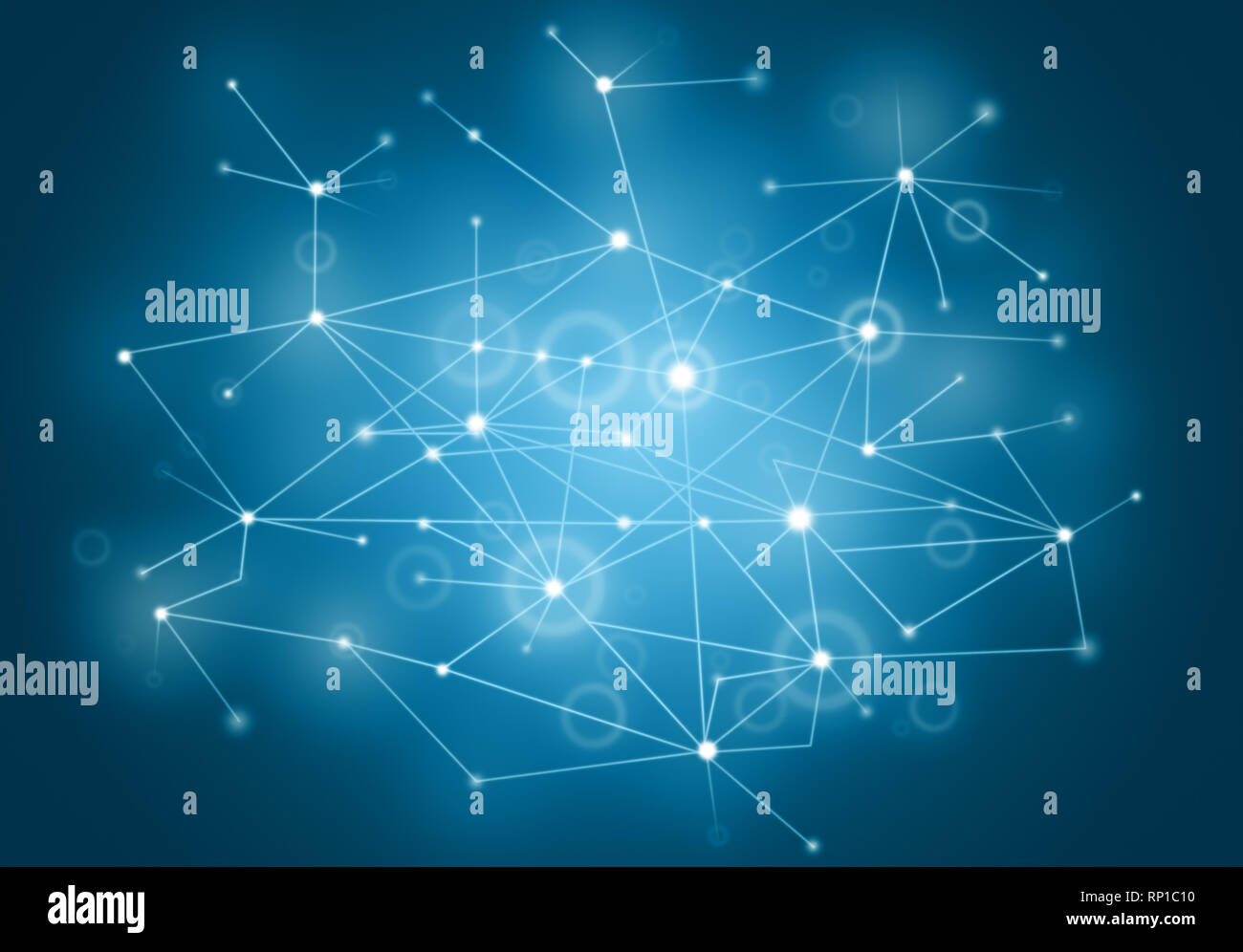 Style polygonal futuriste de réseau vectoriel abstrait arrière-plan pour les affaires, de la technologie ou de la science présentation. La structure moléculaire, cybernetic points. Banque D'Images