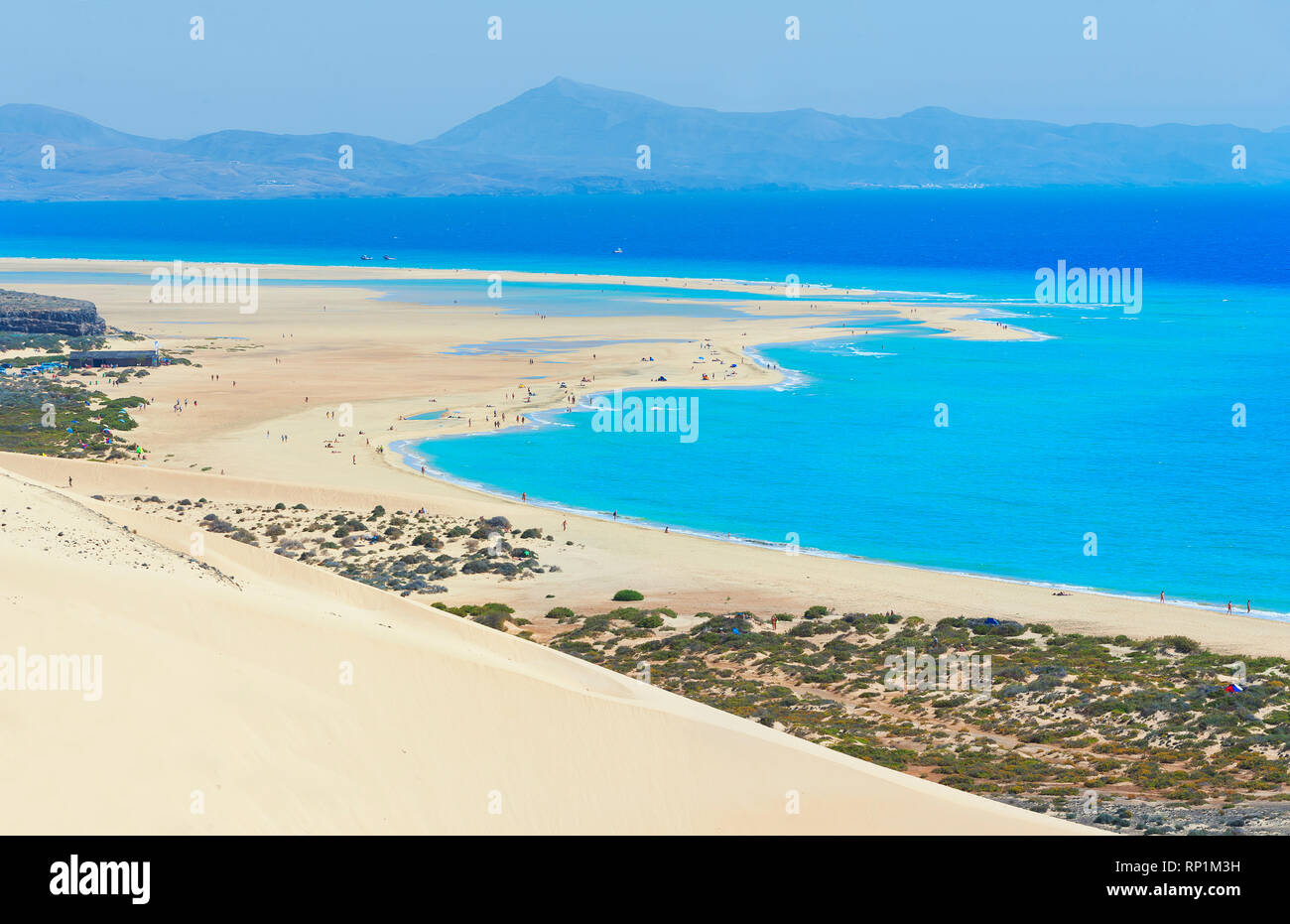 La plage de Sotavento, Jandia Peninsula, Fuerteventura, Îles Canaries, Espagne Banque D'Images