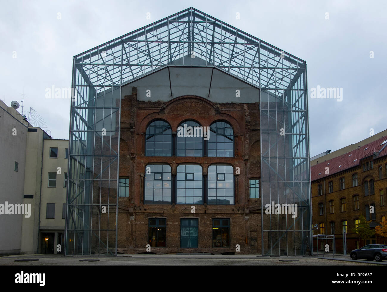 Les vestiges de l'une des plus grandes synagogues juives à Berlin, la Neue Synagogue. Banque D'Images