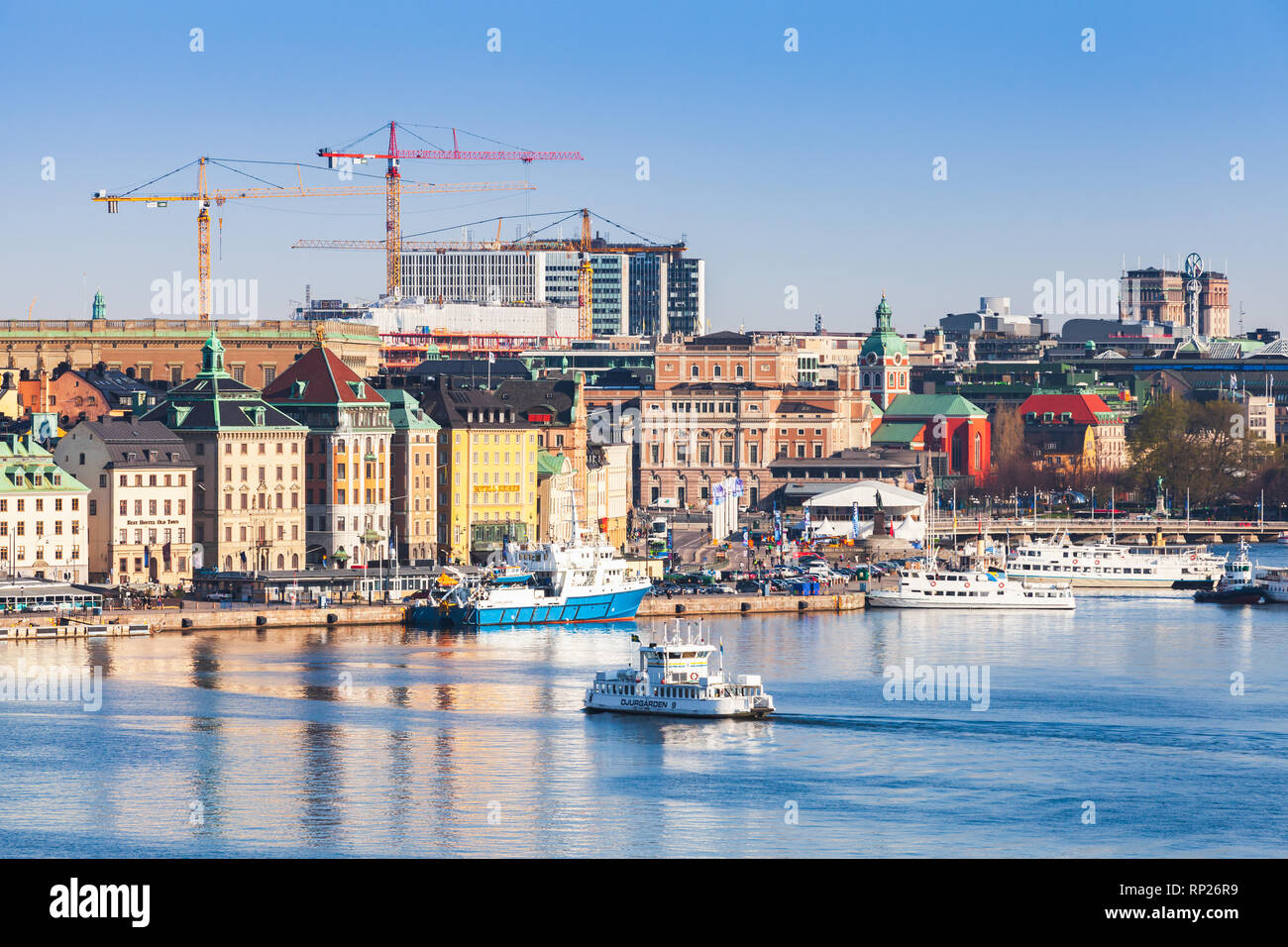 Stockholm, Suède - mai 4, 2016 : la ville de Stockholm, Gamla Stan et paysage avec des districts Norrmalm Banque D'Images