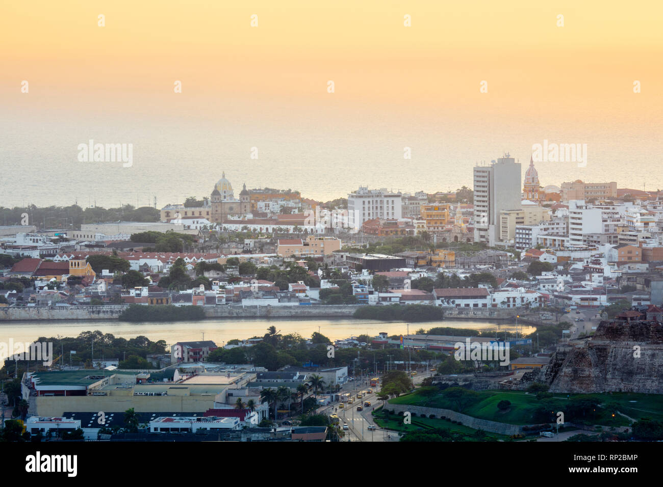Portrait de la ville historique de Carthagène, Caraïbes, Colombie Banque D'Images
