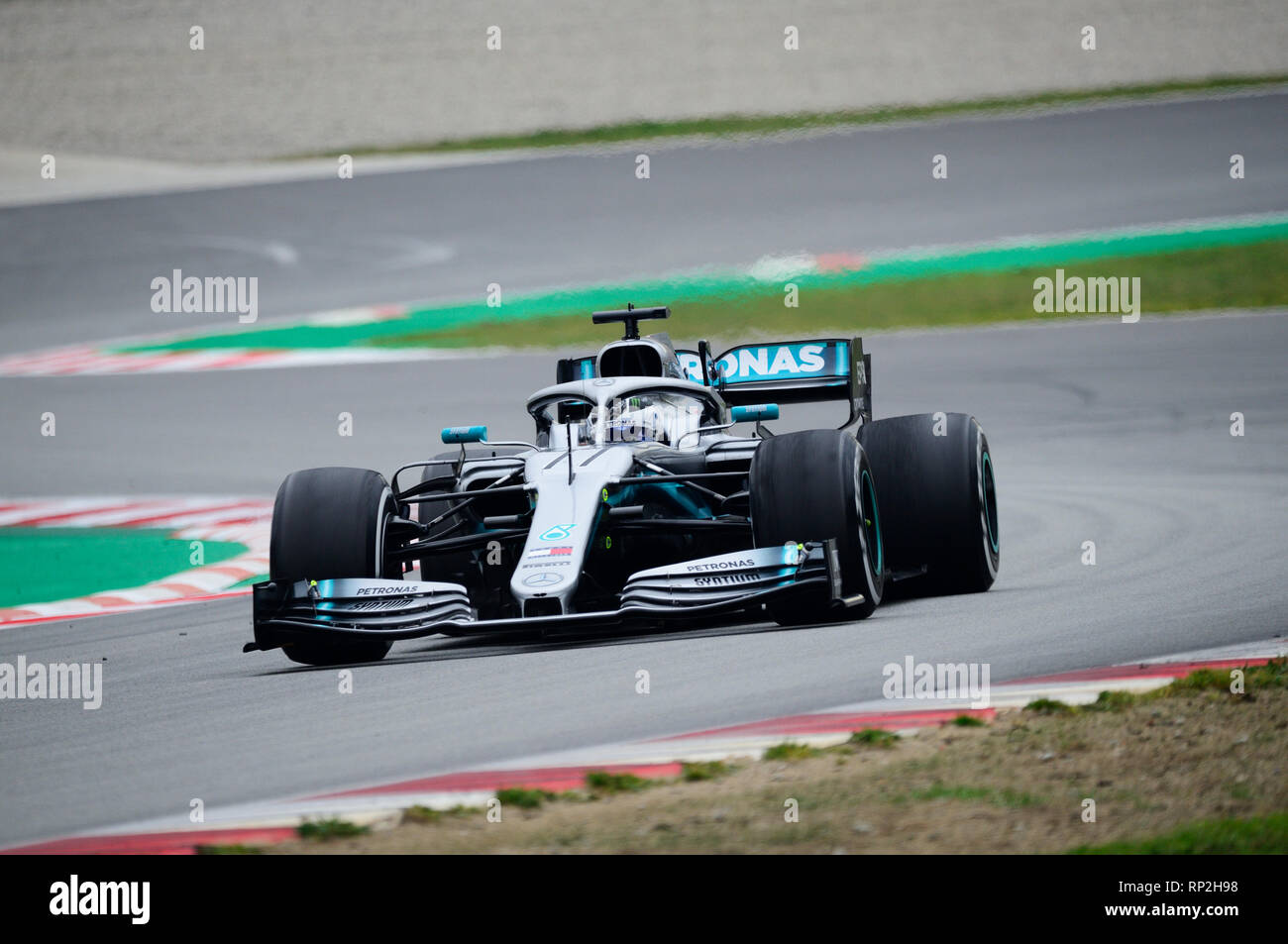 20 février 2019, Circuit de Barcelona-Catalunya, Barcelone, Espagne ; tests de Formule 1 Jour 3 ; de la Mercedes Valtteri Bottas pendant l'hiver de l'équipe d'essais sur le circuit de Catalogne Banque D'Images