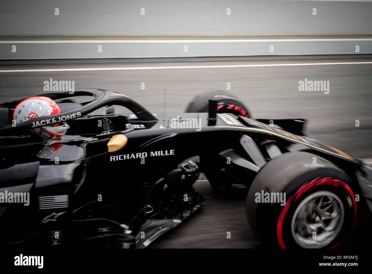 Barcelone, Espagne. Feb 20, 2019. Pietro Fittipaldi de l'énergie riche Haas F1 Team sur le circuit de Catalunya à Montmelo (province de Barcelone) au cours de la séance de test de pré-saison. Crédit : Jordi Boixareu/Alamy Live News Banque D'Images