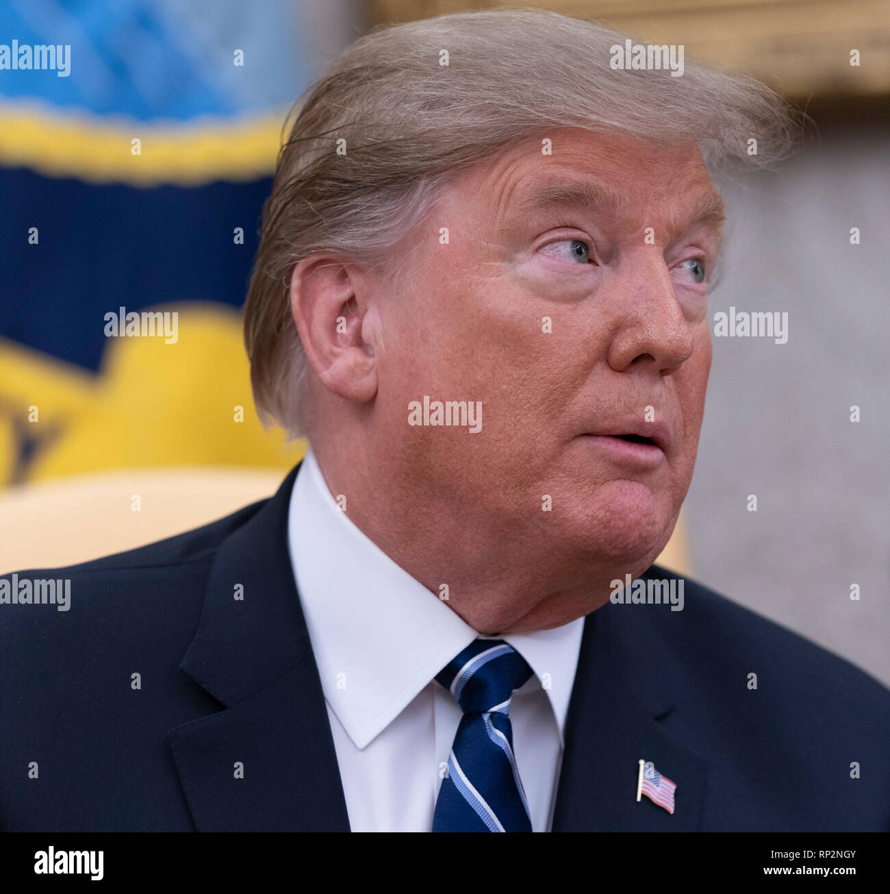 Washington DC, USA. Feb 20, 2019. Le Président des Etats-Unis, Donald J. Trump rencontre Sebastian Kurz Chancelier fédéral de la République d'Autriche dans le bureau ovale de la Maison Blanche à Washington, DC, mercredi 20 février, 2019. Crédit : Chris Kleponis/piscine par CNP Crédit : MediaPunch MediaPunch /Inc/Alamy Live News Banque D'Images