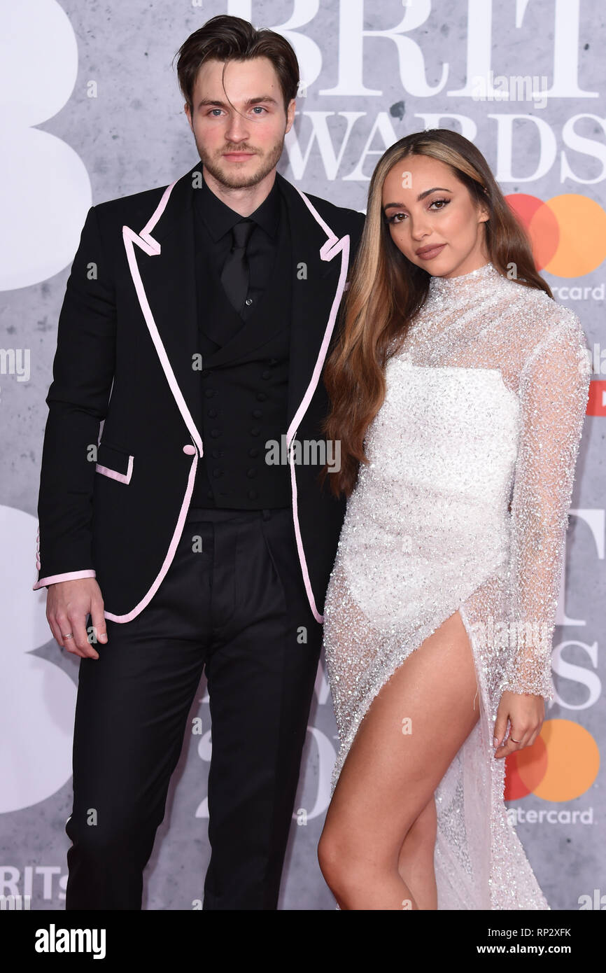 Londres, Royaume-Uni. 20 février 2019 : Jade Thirlwell & Jed Elliott arrivant pour la Brit Awards 2019 à l'O2 Arena, Londres. Photo : Steve Sav/Featureflash *** EDITORIAL UTILISEZ UNIQUEMENT *** Banque D'Images