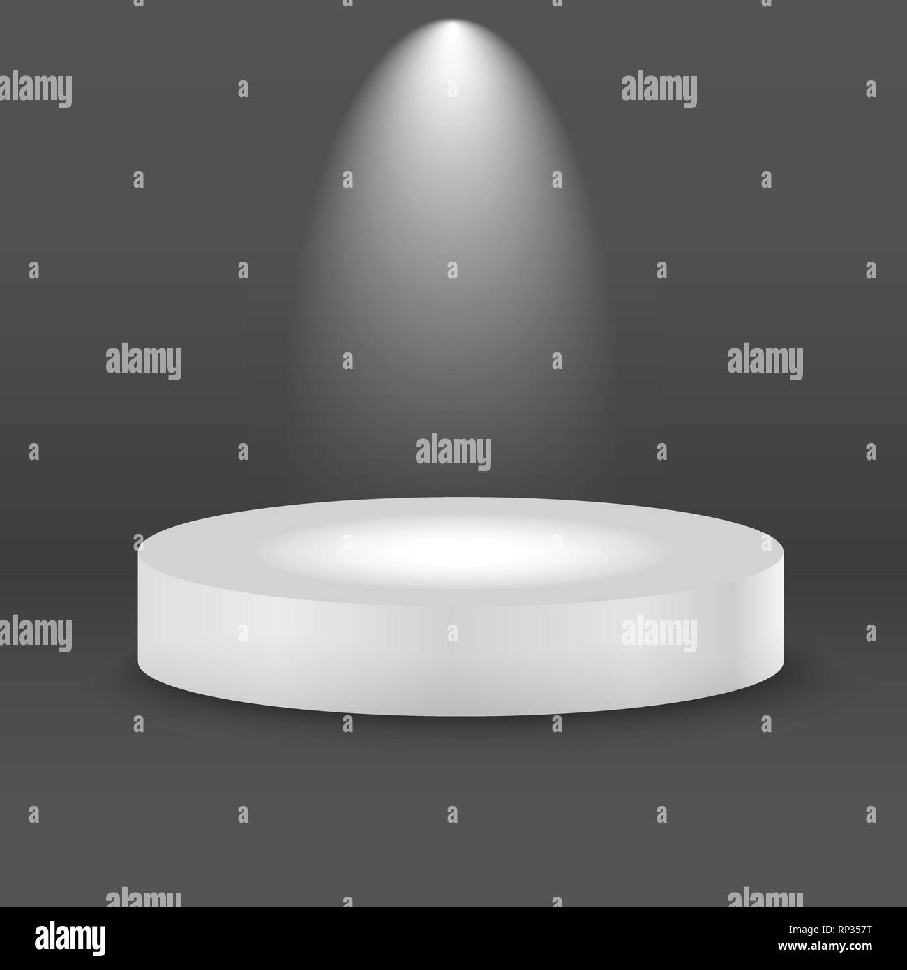 Stade blanc ronde podium avec faisceau de lumière. Vector illustration. Illustration de Vecteur
