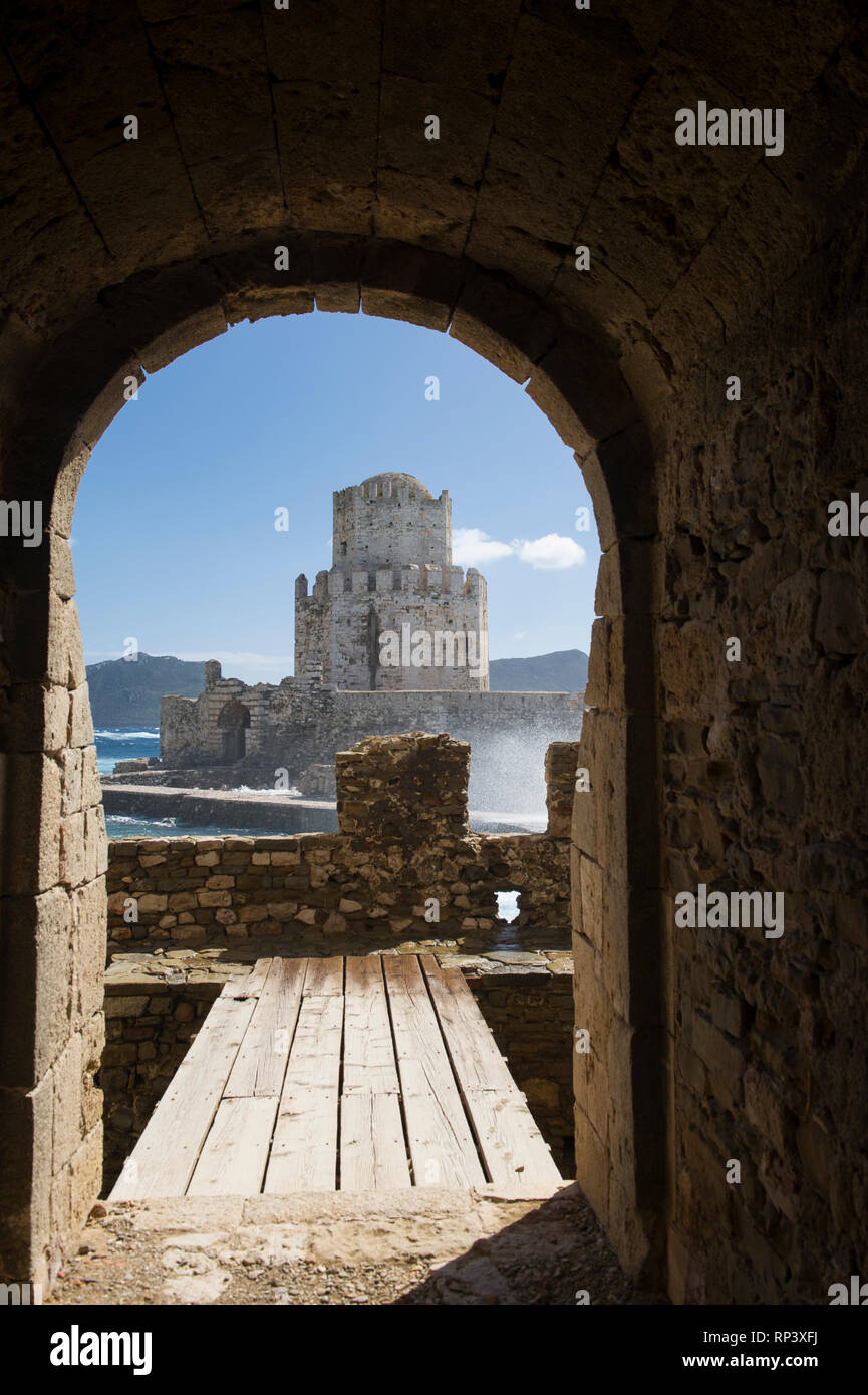 Château de modon, Grèce Banque D'Images