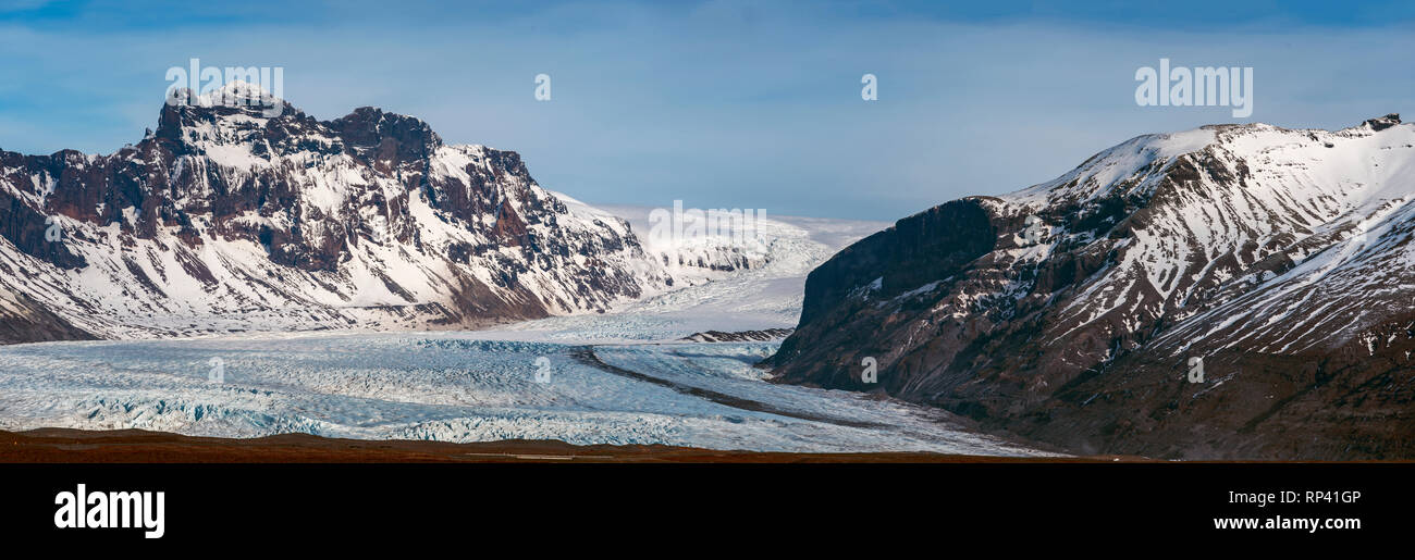 Skaftafellsjokull glacier, calotte de glace, l'Islande Vatnajokull Banque D'Images