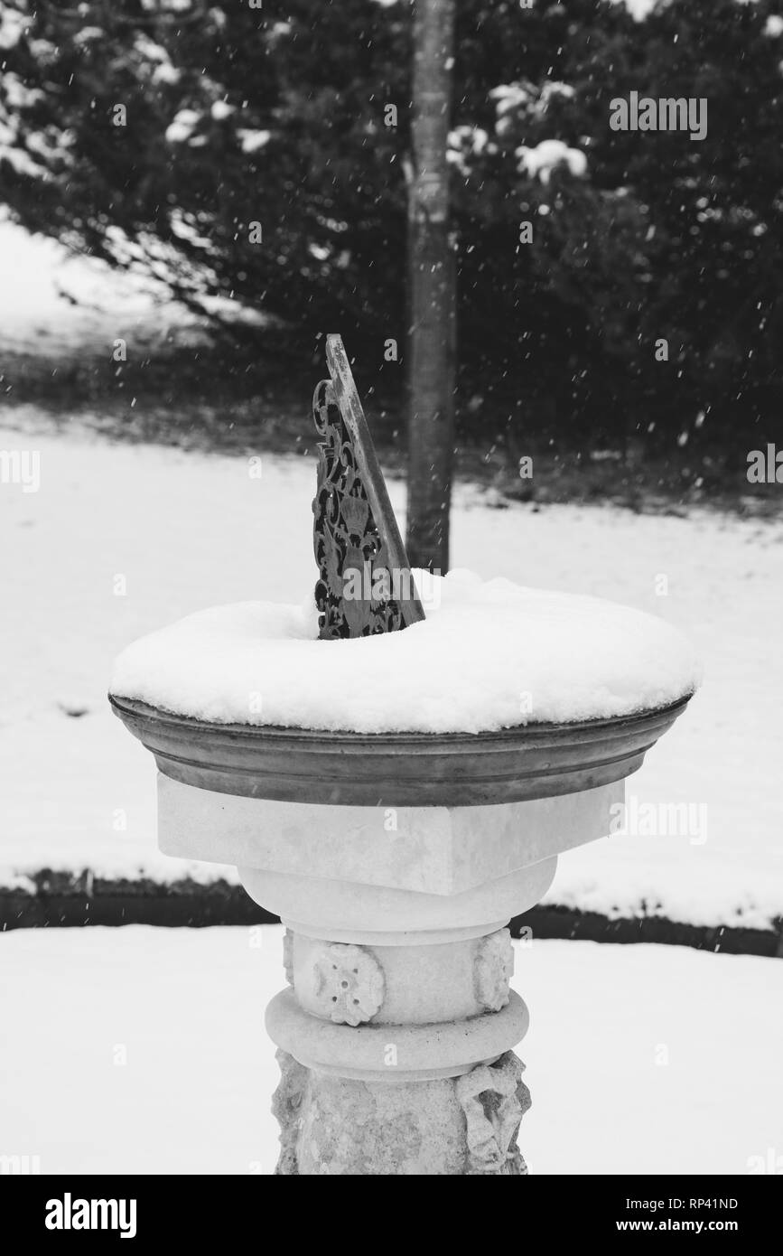 Le Palais de Blenheim. Le Jardin Secret dans la neige - Blenheim Palace à Woodstock, Oxfordshire, Angleterre Banque D'Images