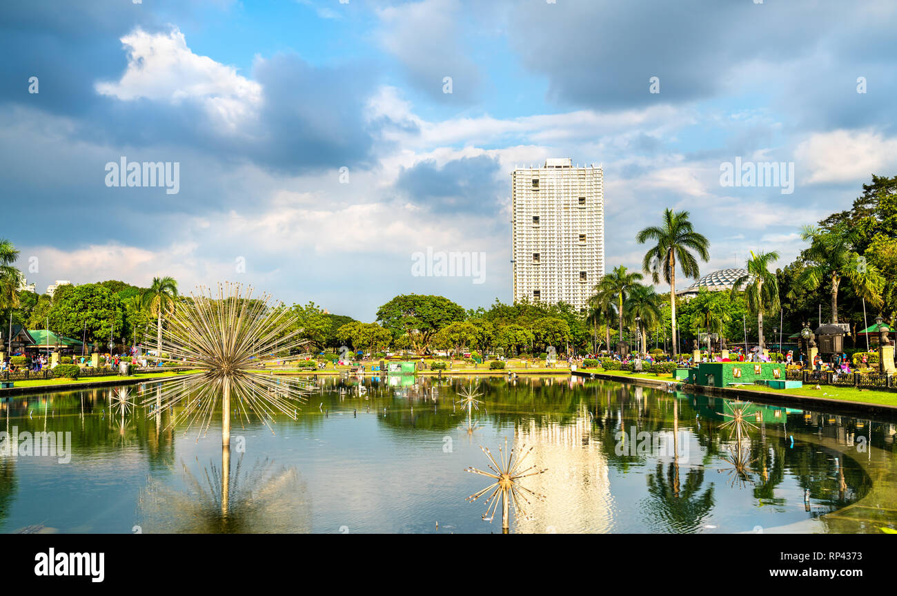 Fontaine dans le Parc Rizal, Philippines - Manille Banque D'Images