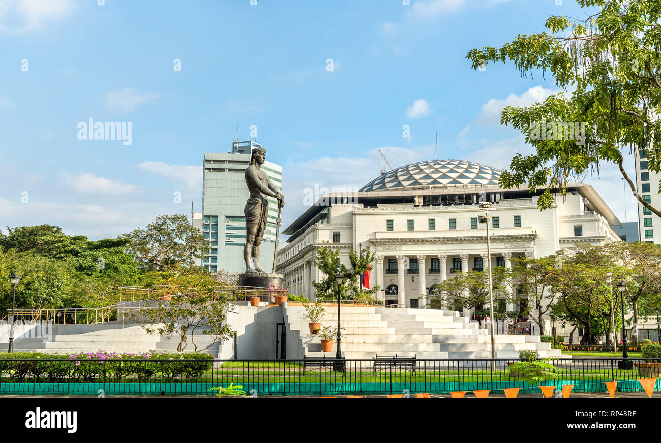 Lapu-Lapu Monument à Rizal Park - Manille, Philippines Banque D'Images