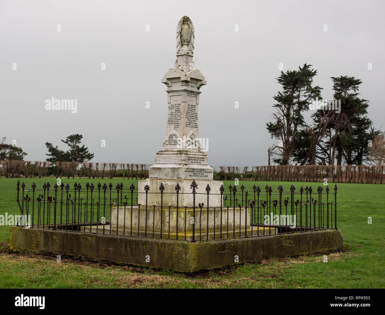 Guerres de Nouvelle-Zélande, Memorial, Normanby Taranaki, en Nouvelle-Zélande Banque D'Images