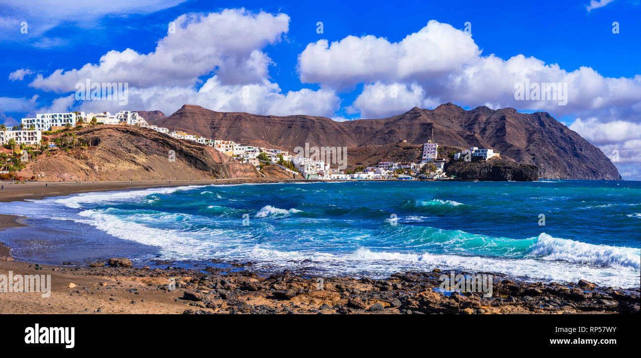 Beau village de Las Playitas,vue panoramique,l'île de Fuerteventura, Espagne. Banque D'Images