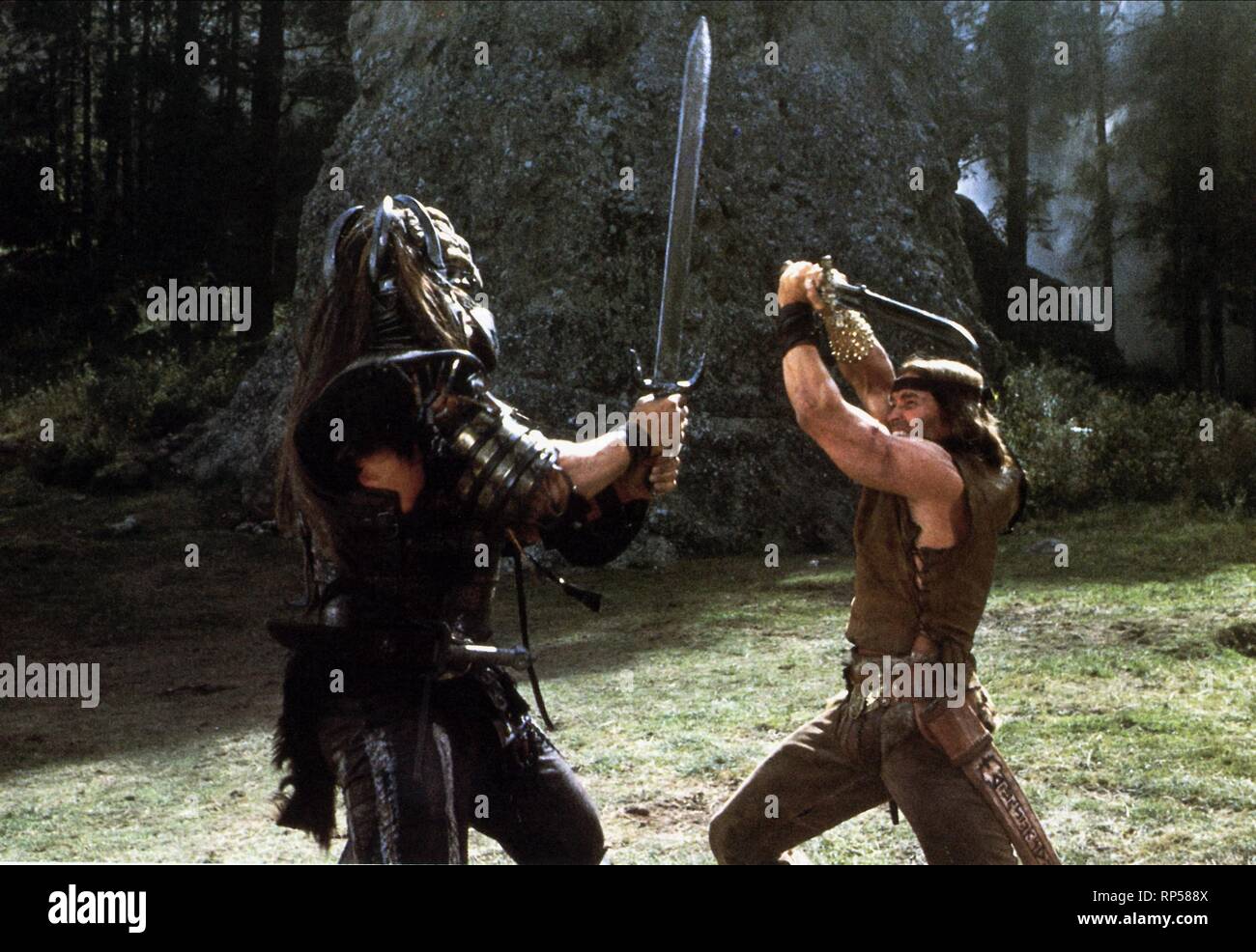 Scène avec Arnold Schwarzenegger, CONAN LE DESTRUCTEUR, 1984 Banque D'Images