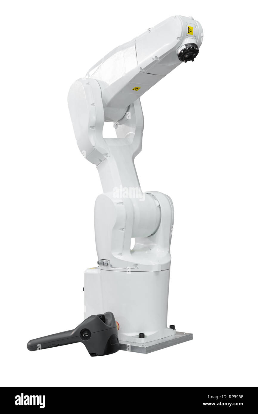 Robotique Industrie avec support scan 3d isolé sur fond blanc Banque D'Images