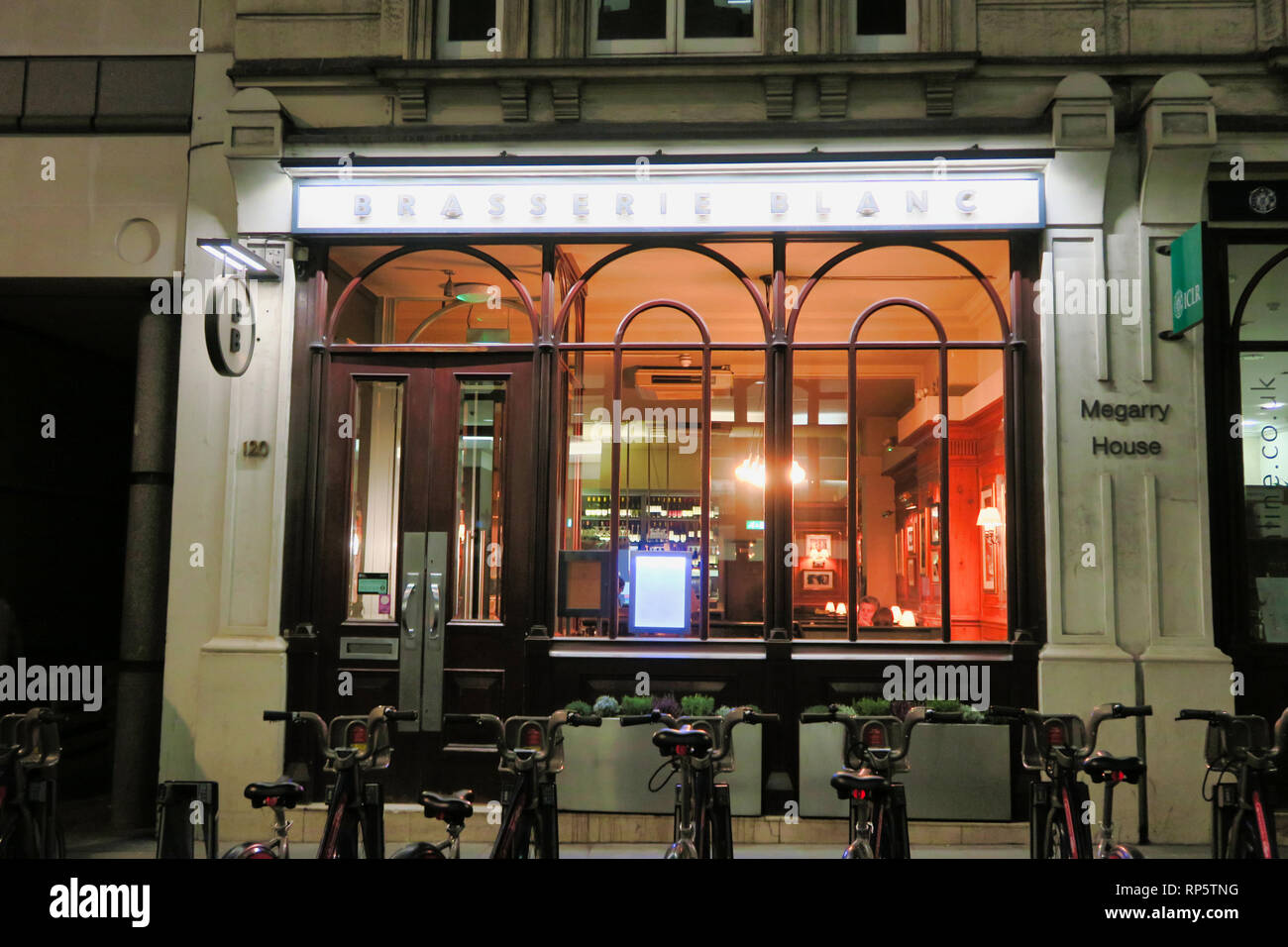 Blanc Restaurant Brasserie dans City of London, England, UK Banque D'Images