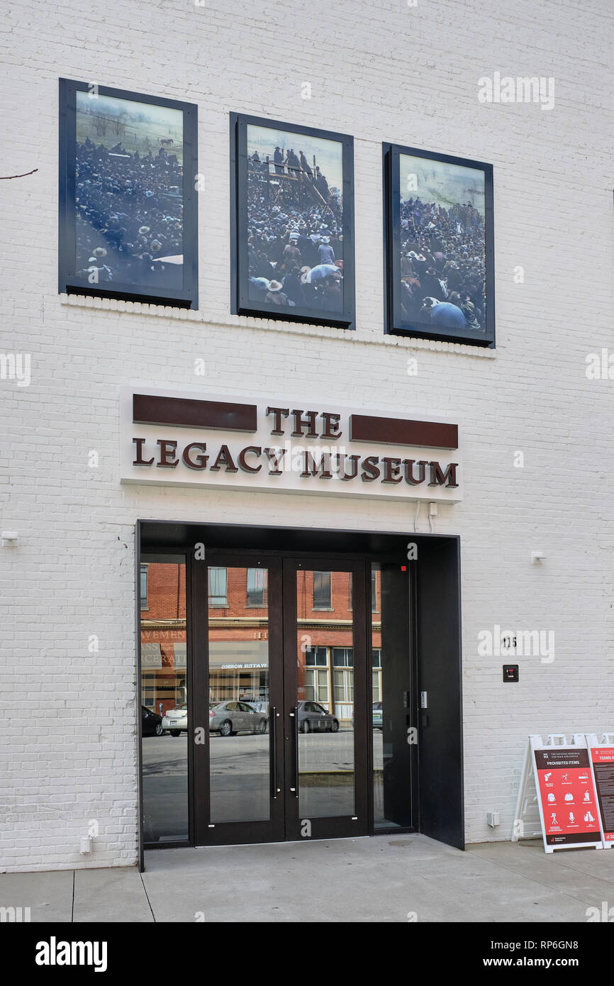L'extérieur avant de l'Héritage Museum, un musée des droits civiques, expliquant le mouvement des droits civils aux États-Unis, à Montgomery, Alabama, United States. Banque D'Images