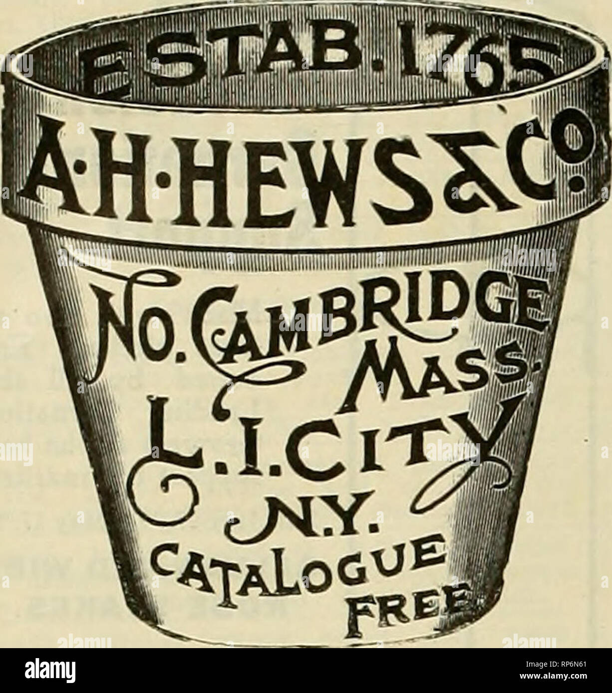 . La fleuriste américain : un journal hebdomadaire pour le commerce. La floriculture ; fleuristes. 488 l'American Fleuriste. 2 septembre,^. Hower Standard PotsI emballées en petites caisses, faciles à manipuler. Prix par caisse 1500 2in, dans la caisse. 4,88 $ 1500 2 Va '• 1500 5,25 6,00 2Vi " 10003 •• 5,00 800 5,80 3H » » 5004 4,50 5,24 320 456 44 " 5 " 4,51 210 3,78 5H " casseroles, semences -même prix que les pots. Pour envoyer la liste des prix des cylindres pour les fleurs, pelouse paniers suspendus des vases, etc. dix pour cent pour l'oft paiement sur commande. Adresse .HILFINGER BROS. La poterie, le fort Edward, N.T. ou Août Rolker &AMP ; Fils Banque D'Images