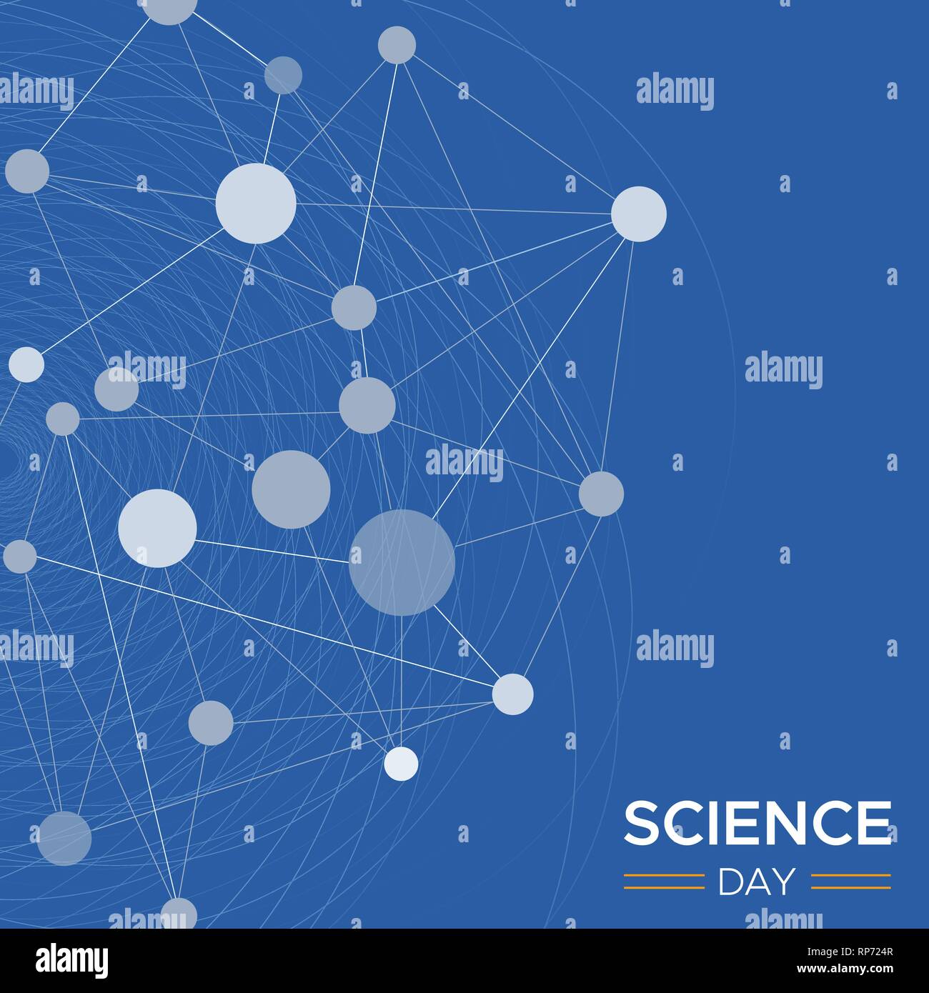 Journée scientifique de l'arrière-plan l'illustration de carte de vœux conception géométrique moléculaire résumé de la recherche et de l'éducation scientifique concept. Illustration de Vecteur