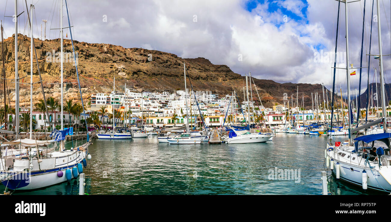 Sites touristiques de Grande Canarie. Village pittoresque Puerto de Mogan. Îles Canaries de l'Espagne Banque D'Images