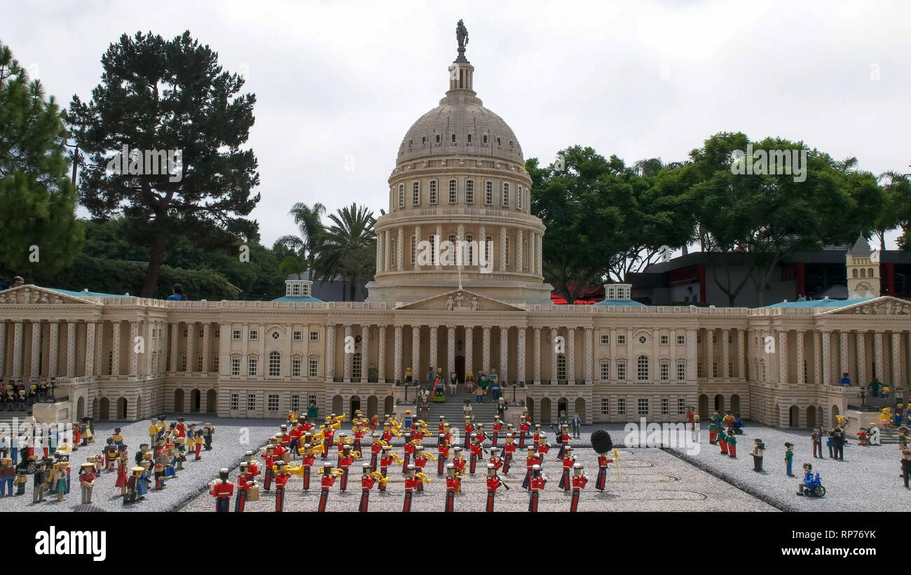 CARLSBAD, Californie, États-Unis - 24 août 2015 : modèle lego du capitole à Legoland California Banque D'Images