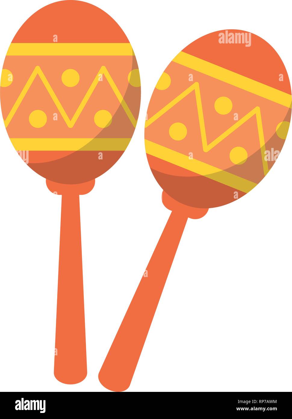 Instrument de musique symbole de l'Amérique latine maracas Illustration de Vecteur