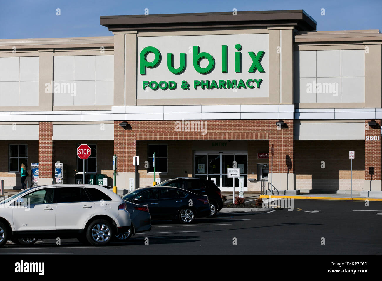Un logo affiche à l'extérieur d'une épicerie Publix location à Fredericksburg, en Virginie, le 19 février 2019. Banque D'Images