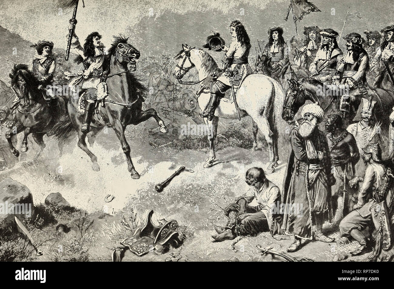 La Vengeance à Mohacs - Le général autrichien reçoit le Standard turc conquis à la deuxième bataille de Mohacs Banque D'Images