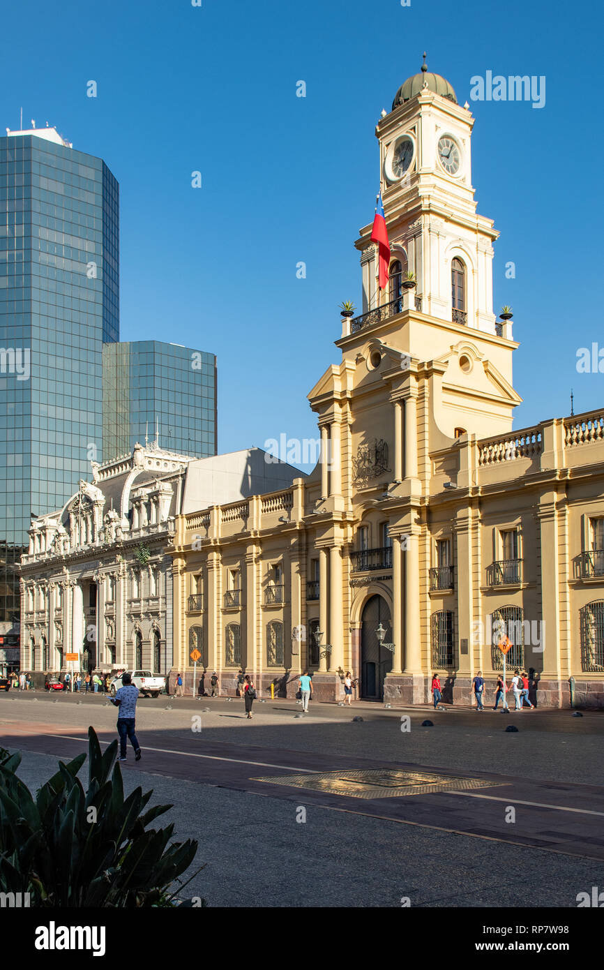 Museo Historico Nacional, Plaza de Armas, Santiago, Chili Banque D'Images