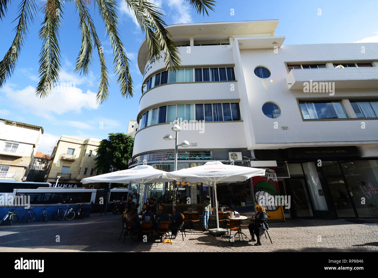 Le Poli House hotel à Tel-Aviv. Banque D'Images