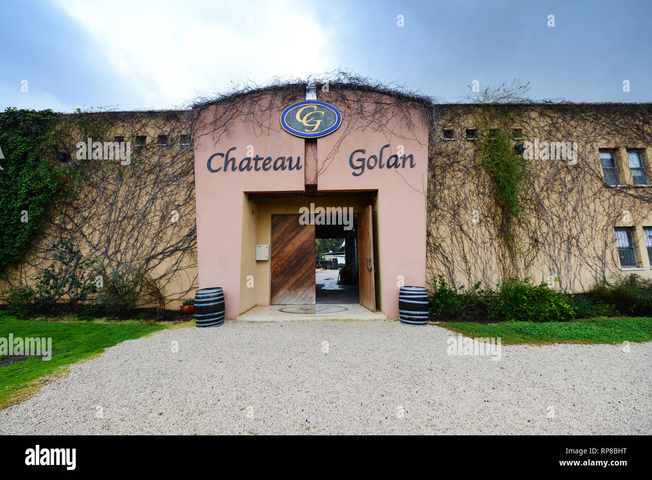 Golan winery Château dans les hauteurs du Golan. Banque D'Images