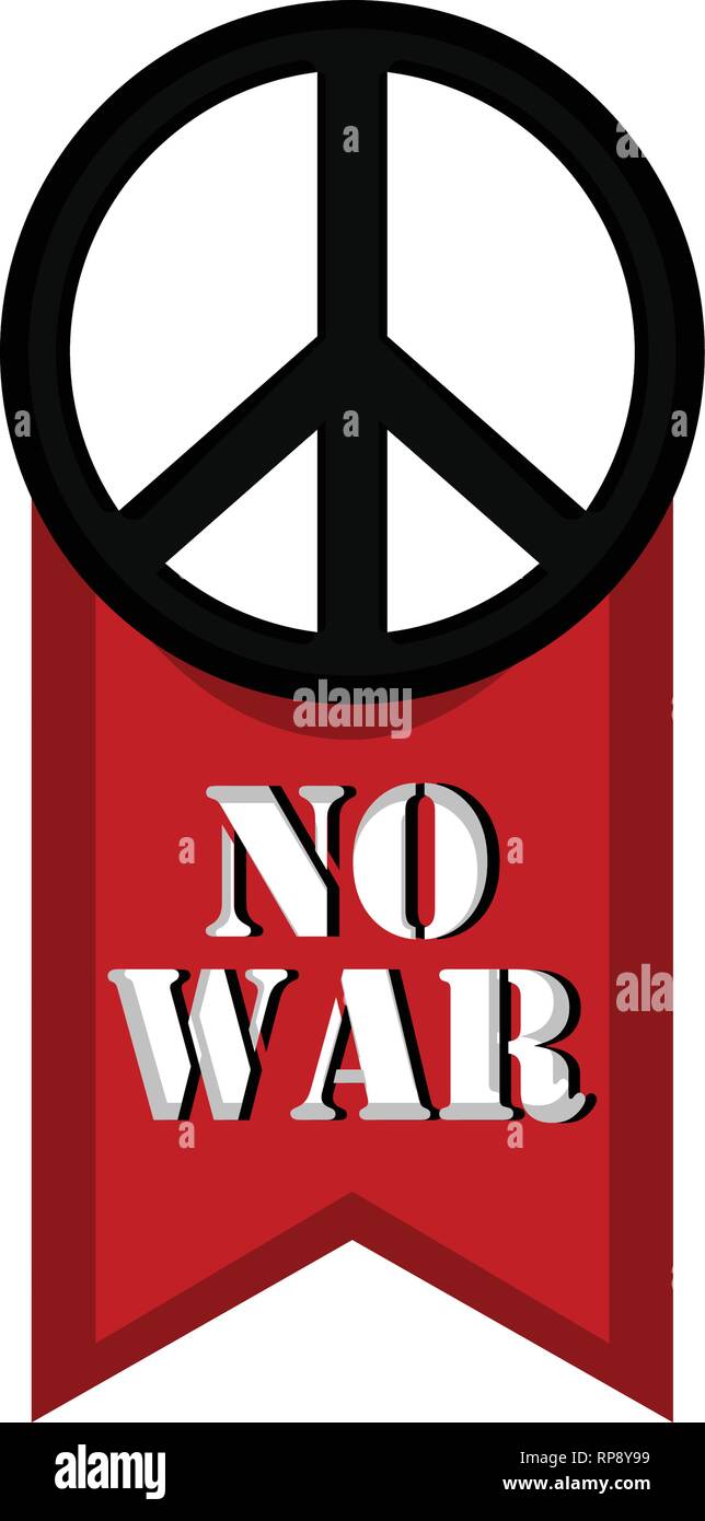 Pas de guerre bannière avec un symbole de paix Illustration de Vecteur