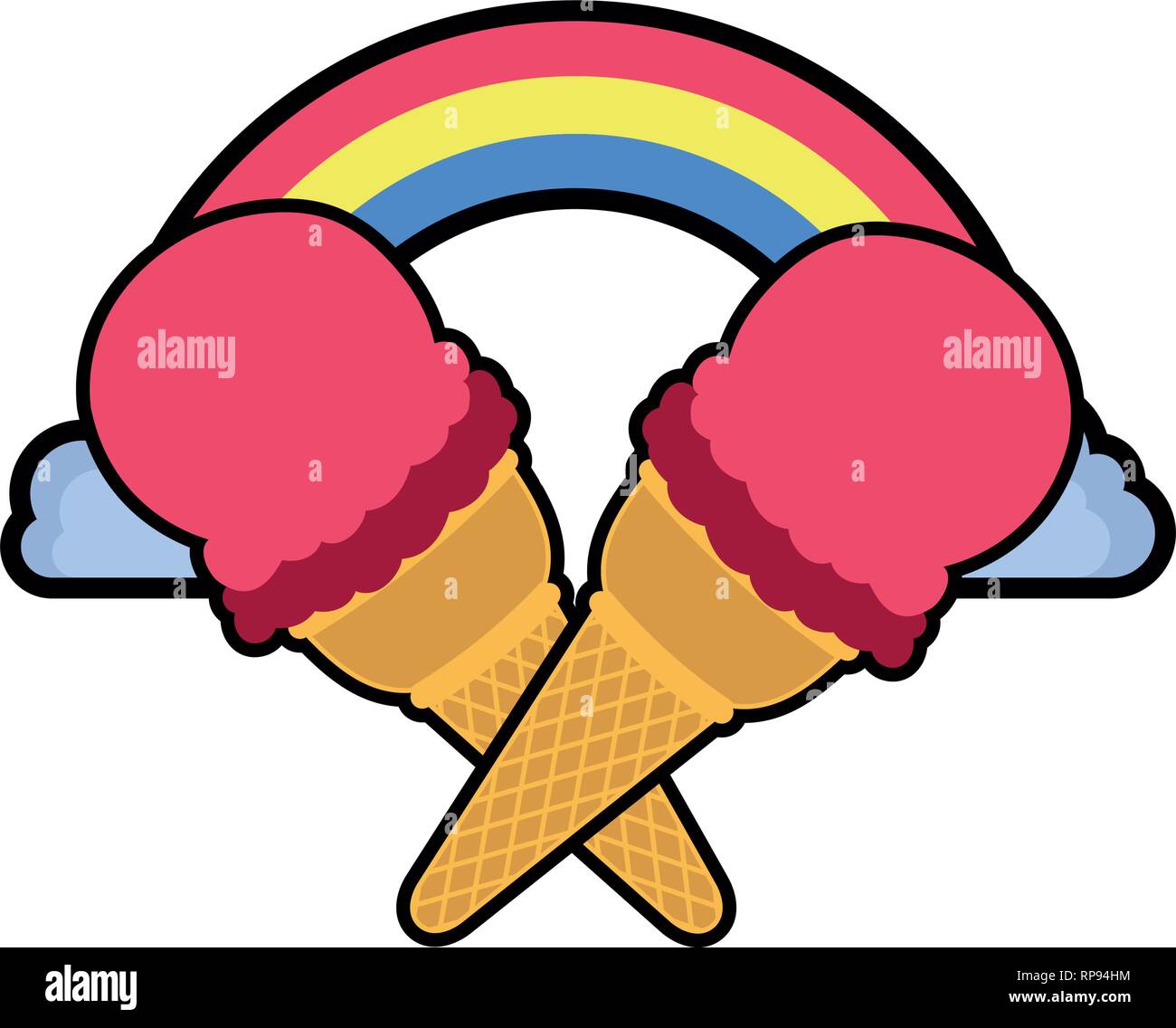 L'icône pop art de la crème glacée Illustration de Vecteur