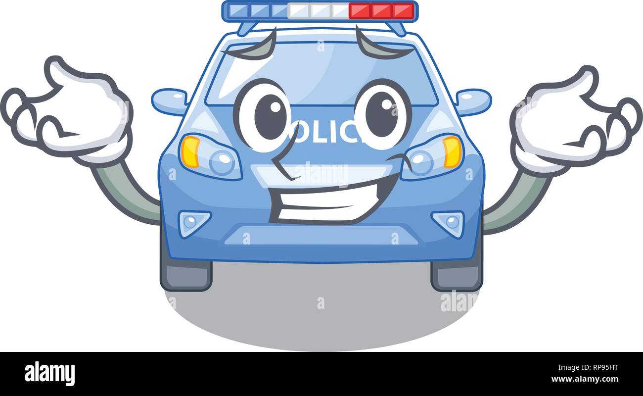 Voiture de police en souriant le caractère de forme Illustration de Vecteur