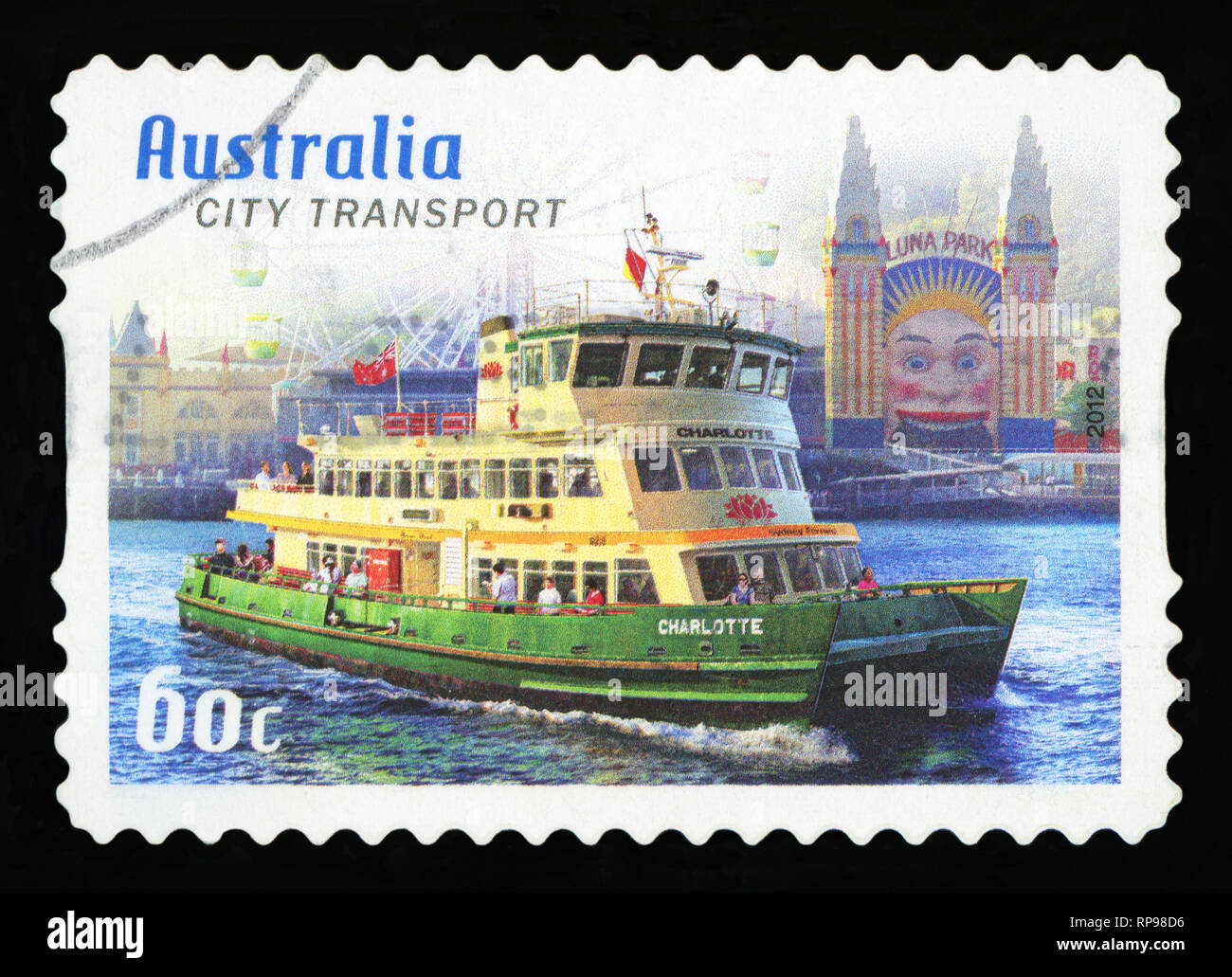 L'AUSTRALIE - circa 2012 : timbre imprimé en Australie montre la ville Transports, Sydney, 2012, série, vers 2012 Banque D'Images