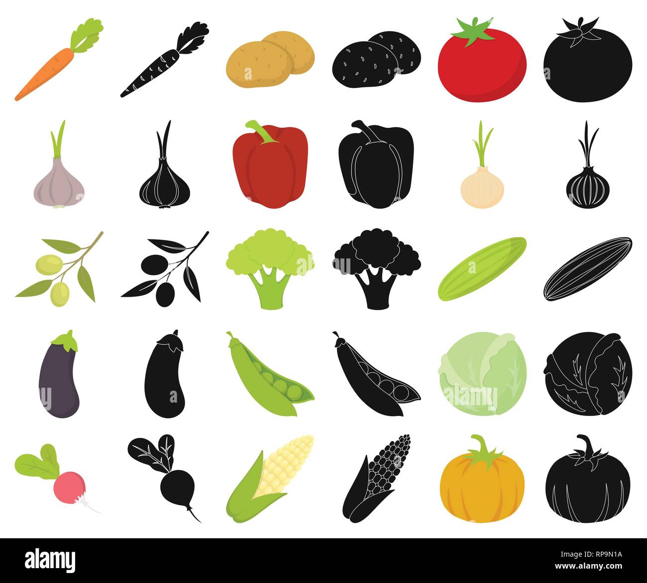 Brocoli Chou,agriculture,,carottes,caricature,Black,blackvegetable,collection,concept,maïs,concombre,Culture,design,alimentation,toutes,les aubergines,ferme,élément,alimentation,jardin,gris,ail,santé,croissant,sain,icon,illustration,logo,isolé,olives,champignons,oignons,petits pois,poivrons,pommes de terre,plantes,,produit,Citrouille Radis,root,set,signer,tomate,symbole vecteur,légumes,légumes,vue,vitamine,web,blanc,vecteurs vecteur , Illustration de Vecteur