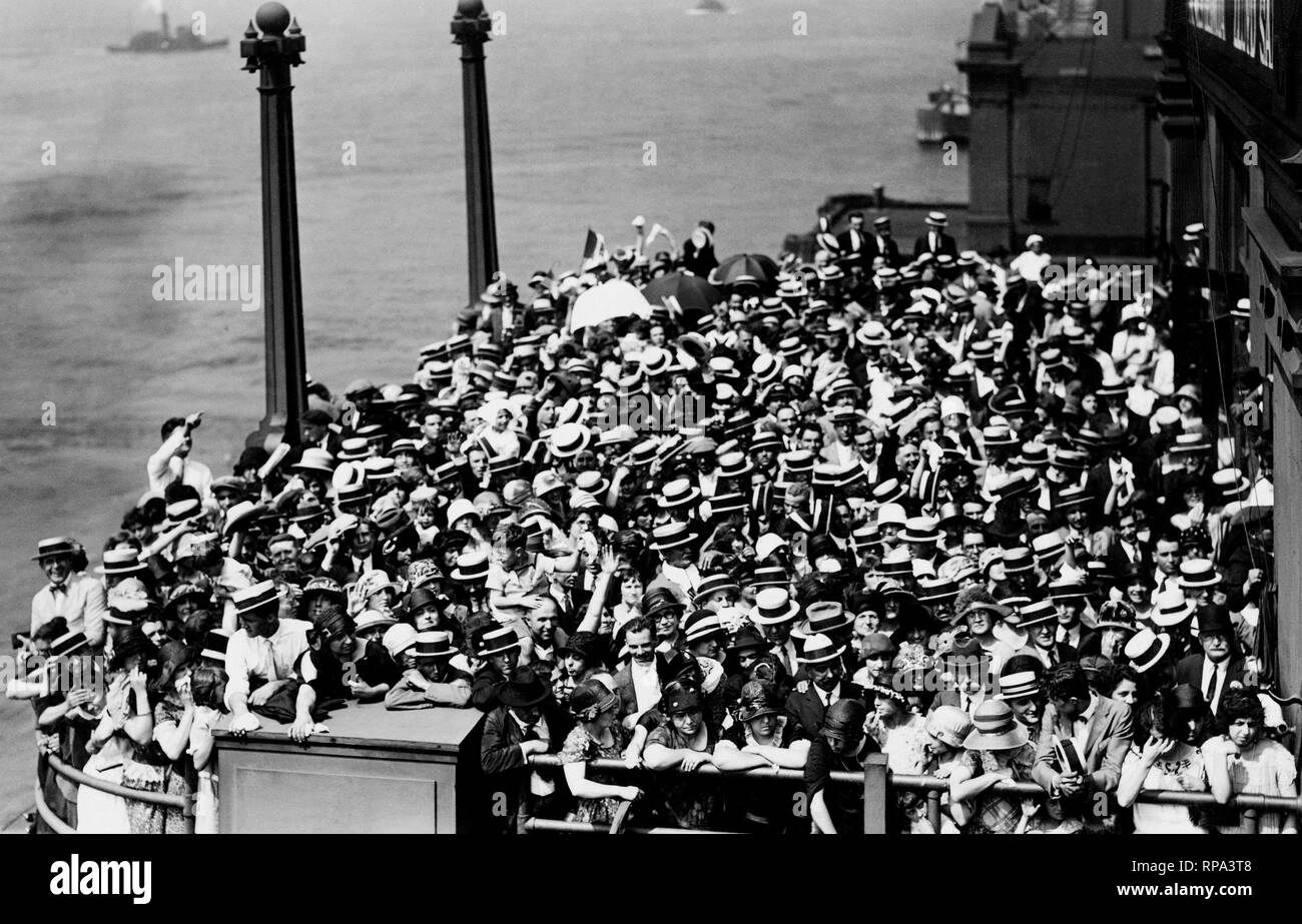 Départ de conte verde de New York, USA 1930 Banque D'Images