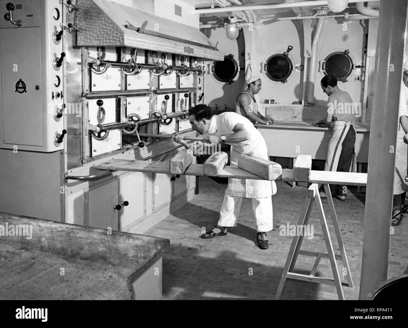 Boulangerie, Giulio Cesare paquebot transatlantique, 1951 Banque D'Images