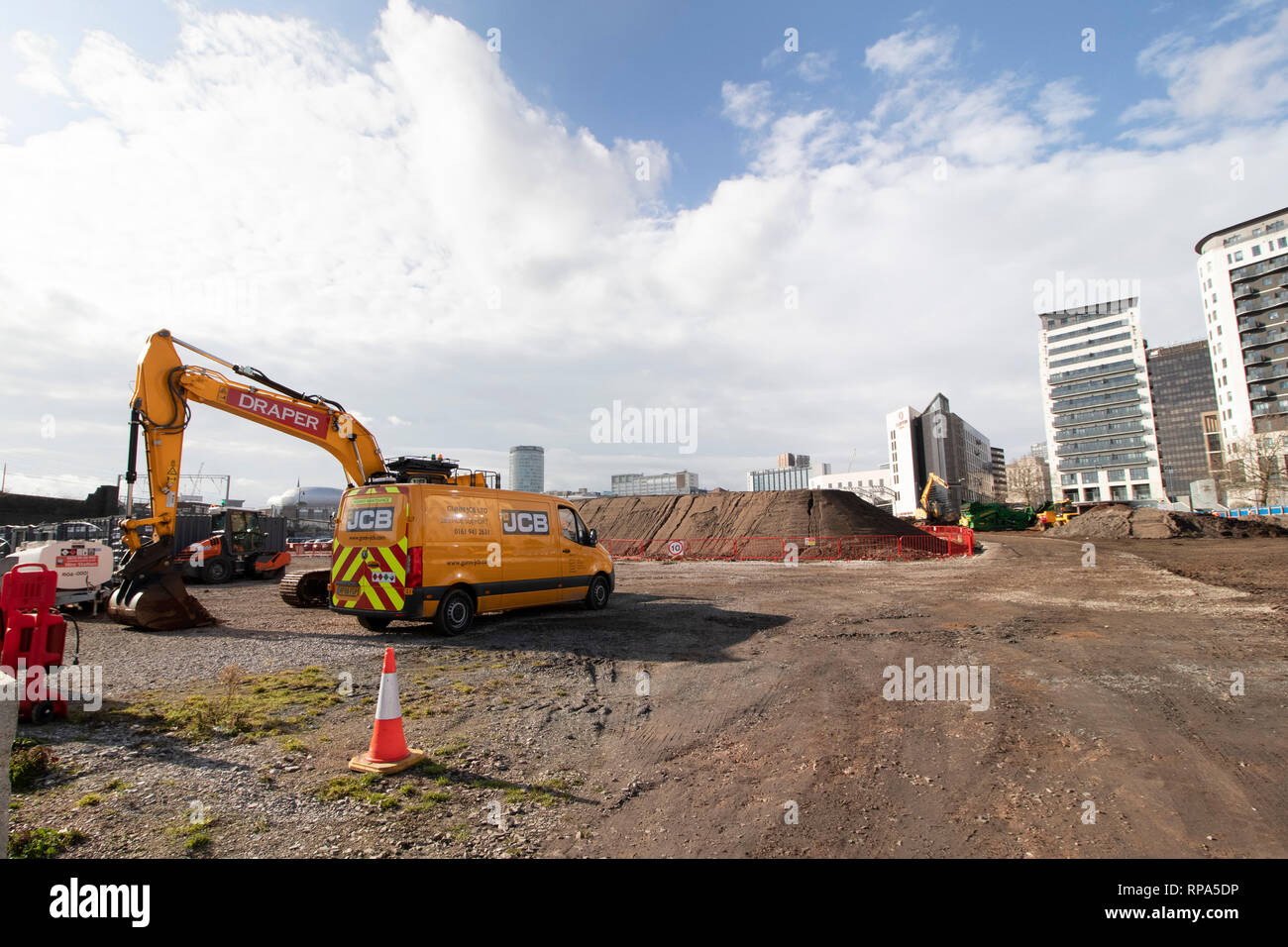 Début des travaux sur la construction de l'HS2 high speed rail terminal dans le centre de Birmingham Banque D'Images