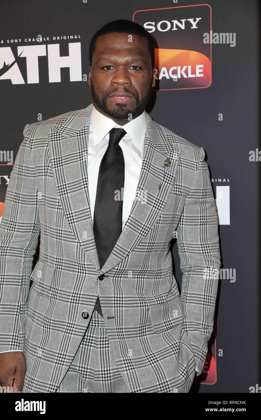 20 Feb 2019, aux États-Unis. 20 février 2019 - Hollywood, Californie - Curtis Jackson, 50 Cent. Crackle Sony's ''Le Serment'' Saison 2 Criblage exclusif événement tenu au Paloma. Crédit photo : PMA/AdMedia Crédit : PMA/AdMedia/ZUMA/Alamy Fil Live News Banque D'Images